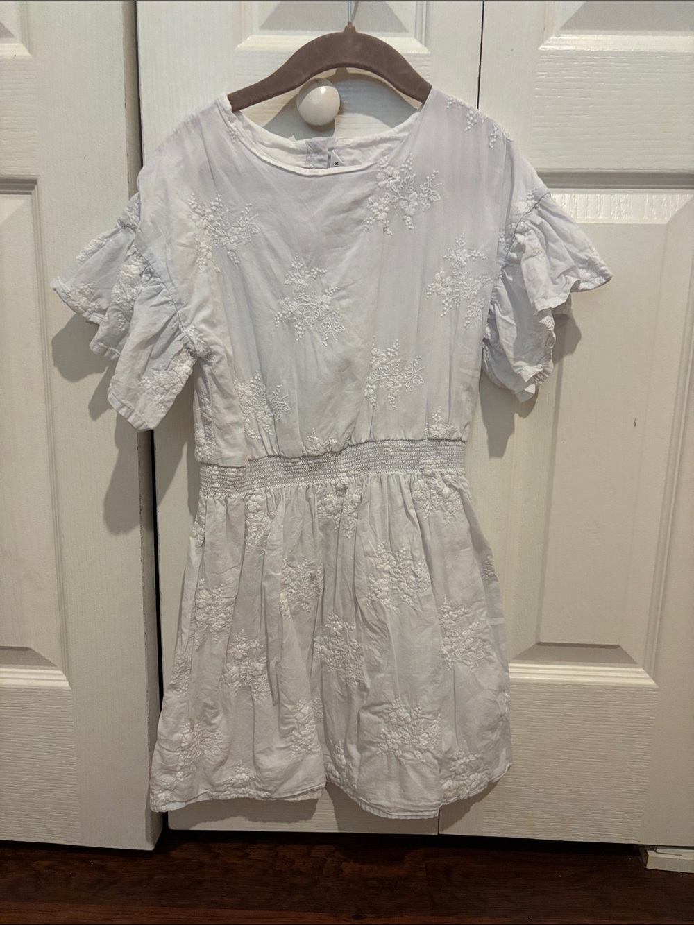 Janie and Jack White Embroidered Short Sleeve Dress